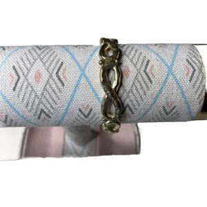 Vintage Gold Tone Infinity Infinit Loop Stretch Bracelet